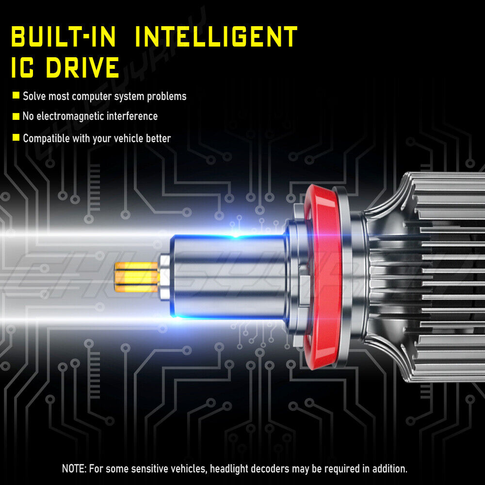 For Chevy Malibu 2006-2012 6000K Combo LED Headlights + Fog Light Bulbs Kit 6PC 