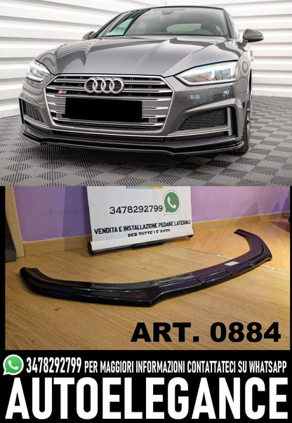 FRONT BUMPER SPLITTER FOR AUDI A5 F5 2016-2018 S7 SLINE GLOSS BLACK ABS 