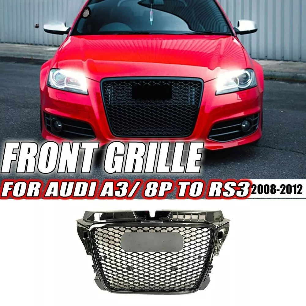 ✨GRIGLIA ANTERIORE ADATTO PER AUDI A3 8P 2008-2012 ABS NERO LUCIDO✨