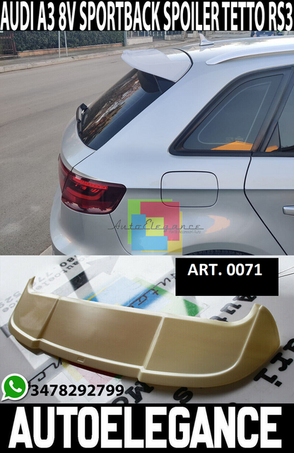💫SPOILER TETTO ADATTO PER AUDI A3 8V SPORTBACK SLINE 2012+ RS3 LOOK ABS💫