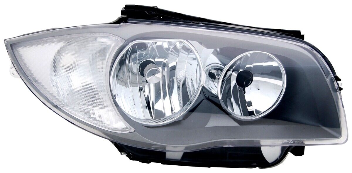 Headlight Set for BMW E81 E82 E87 E88 1 Series in Black Halogen Left Right H7 