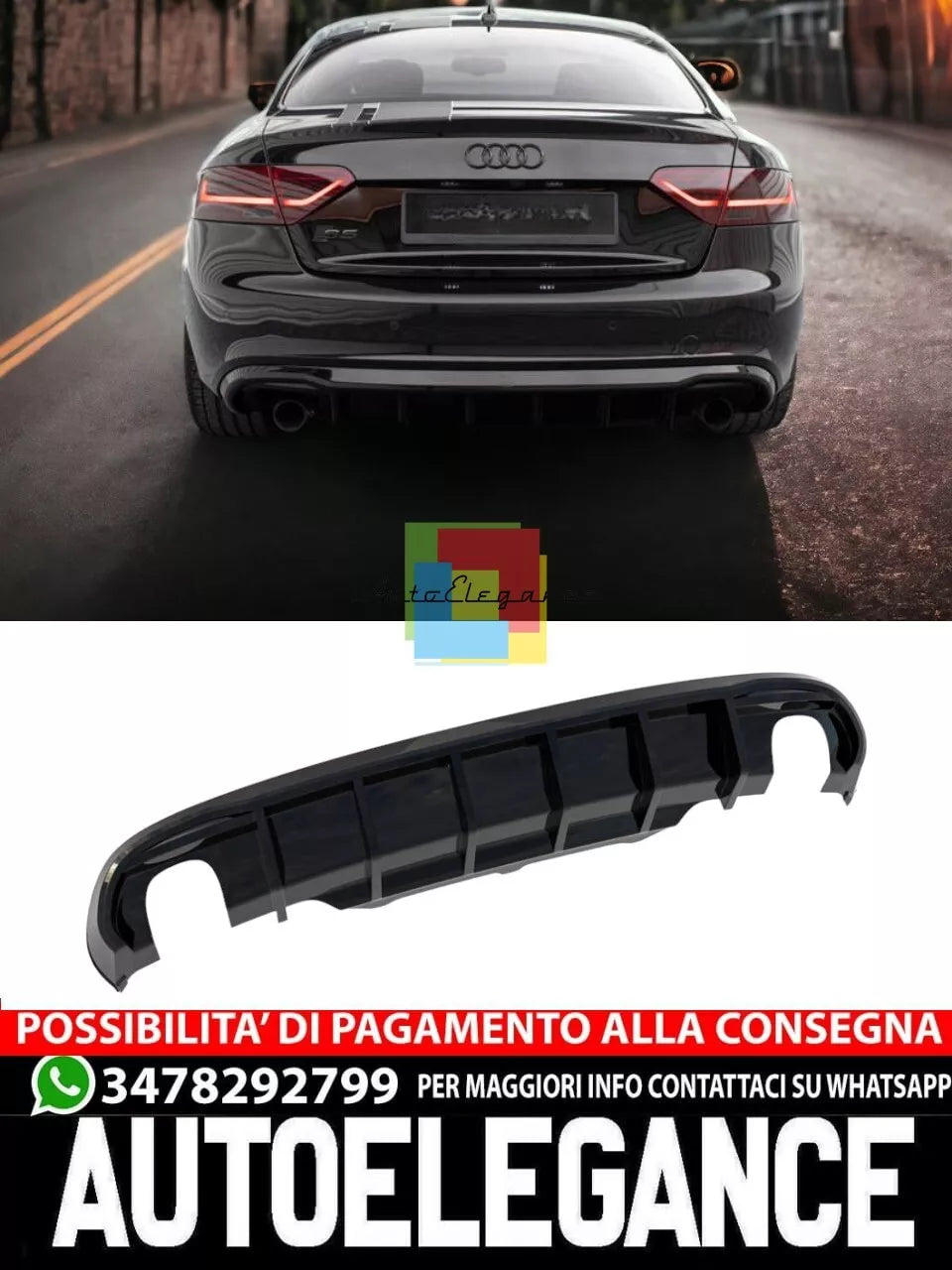 Audi A5 coupé/cabrioleT S-LINE 8T diffusore EPS versione scarico su 2 lamelle
