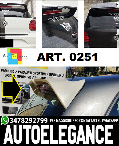 ALETTONE LOOK GTI SPOILER POSTERIORE SUL TETTO PER VW POLO 6R 6C 2011-2017 ABS