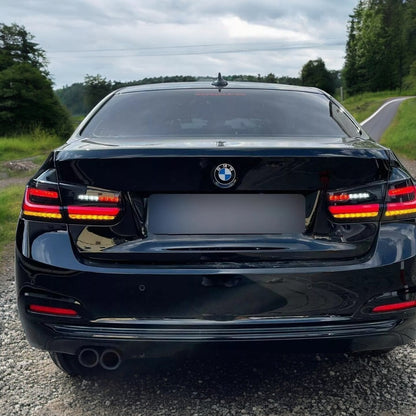 Luci posteriori LED nere per BMW F30 luci posteriori frecce di marcia
