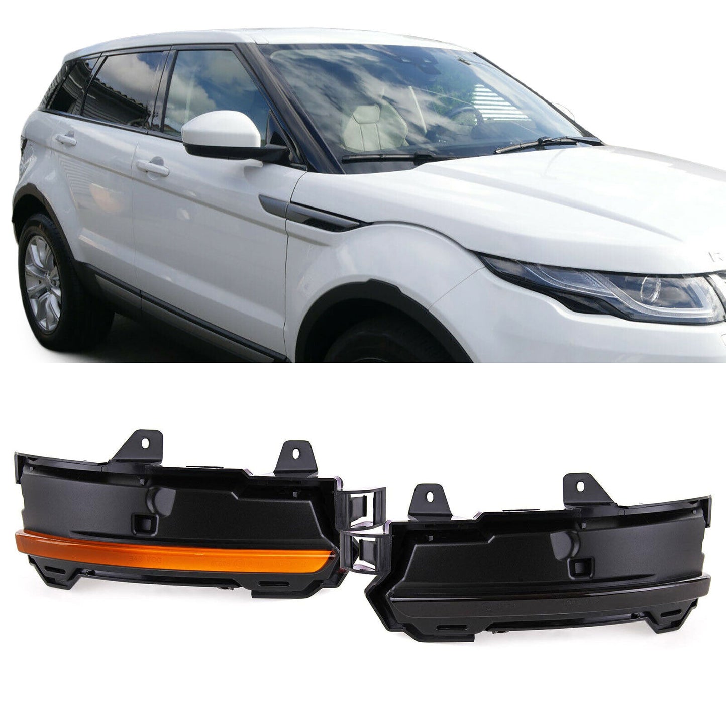 Black Rear View Mirror for Land Range Rover Discovery Evoque- 
