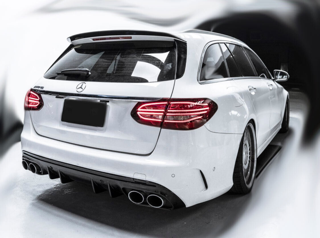 For Mercedes W205 S205 Diffuser + Bumper (CHROME) in C43 AMG look 