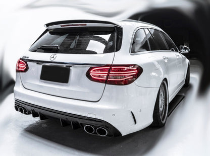 For Mercedes W205 S205 Diffuser + Bumper (CHROME) in C43 AMG look 