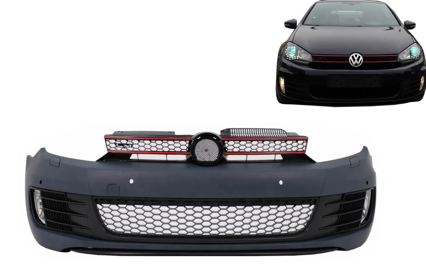 ⭐Paraurti per VW Golf VI 6 08-13 GTI Look Griglie Fendinebbia⭐