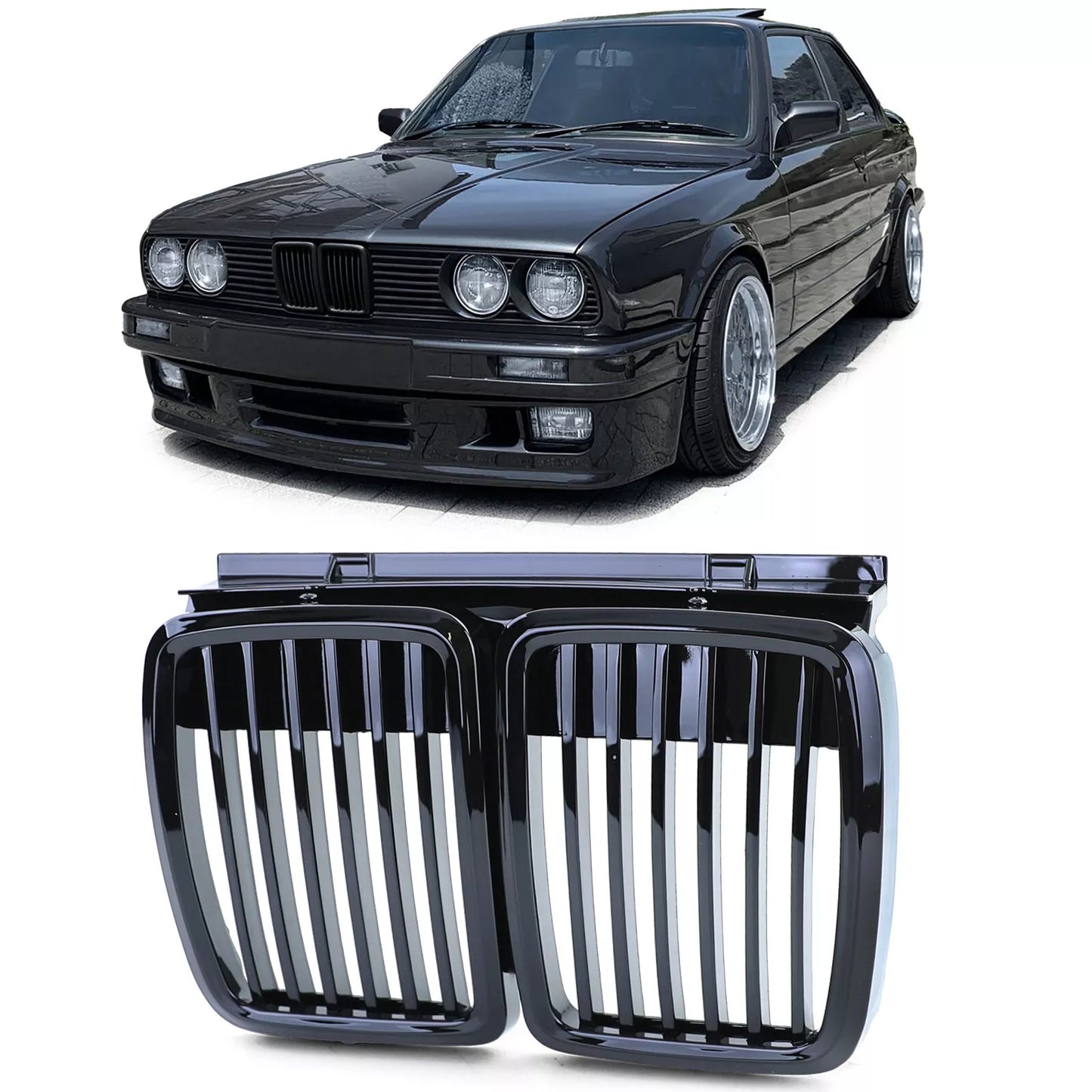 🔥Griglia del radiatore sportiva performance nera lucida perBMWSerie3E30 82-94🔥