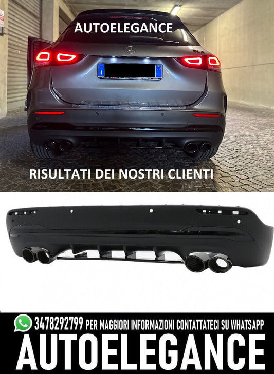 Diffusore posteriore scarico nero adatti per Mercedes GLA H247 A45 LOOK AMG