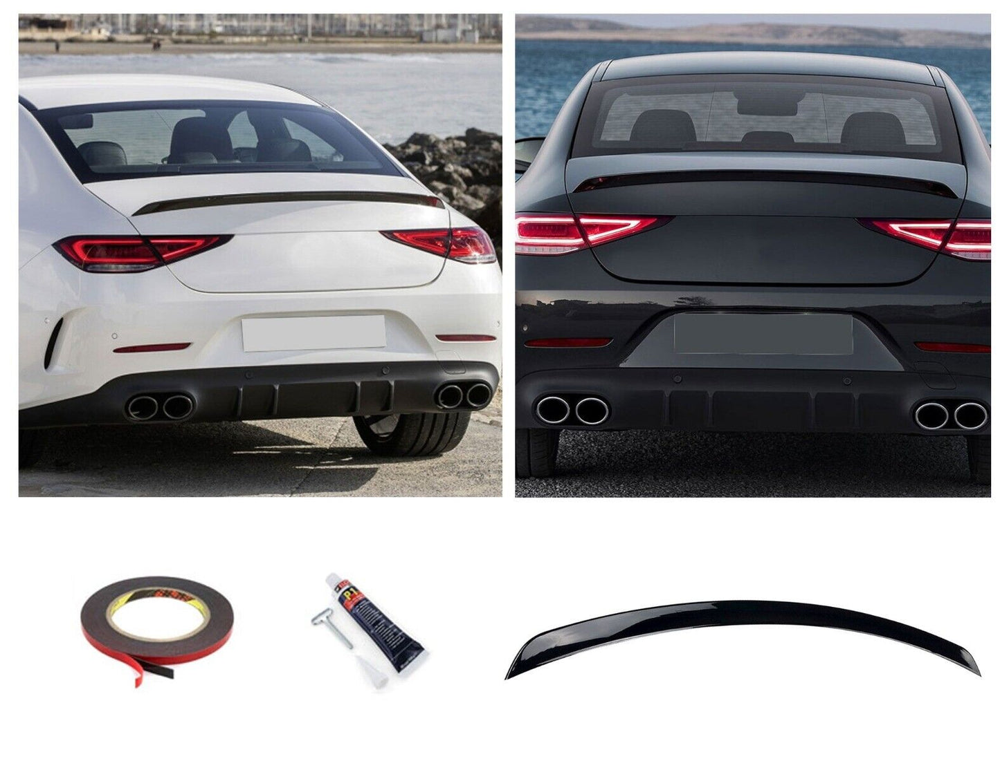 Adatto per MERCEDES C257 CLS Coupé SPOILER POSTERIORE LABBRO NERO LUCIDO