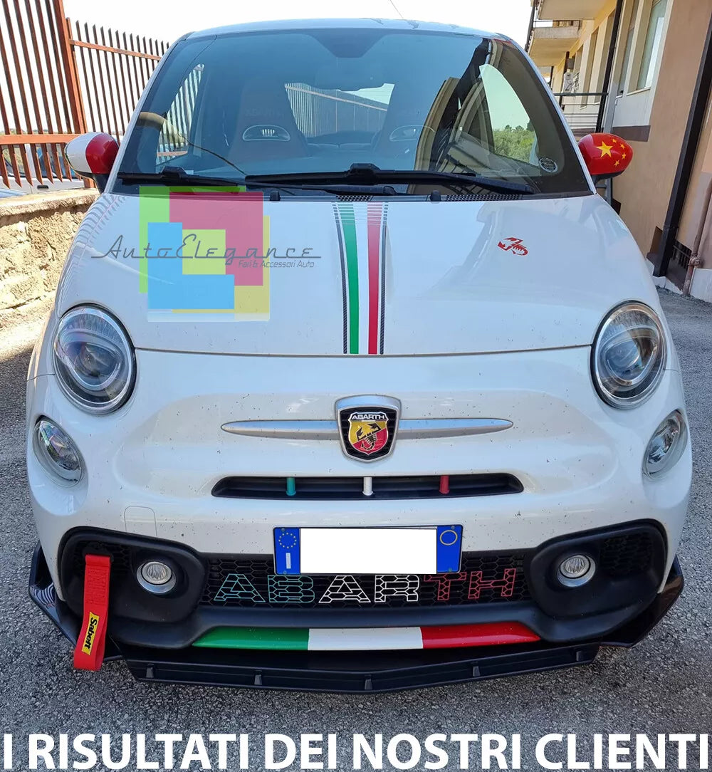 🔥SPLITTER ANTERIORE NERO LUCIDO ADATTO PER FIAT 500 ABARTH 🔥