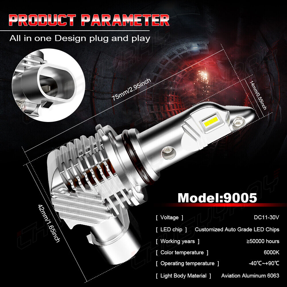 Per Oldsmobile Cutlass Ciera 1987-1996 - 4 pz Lampadine LED Kit Conversione Fari