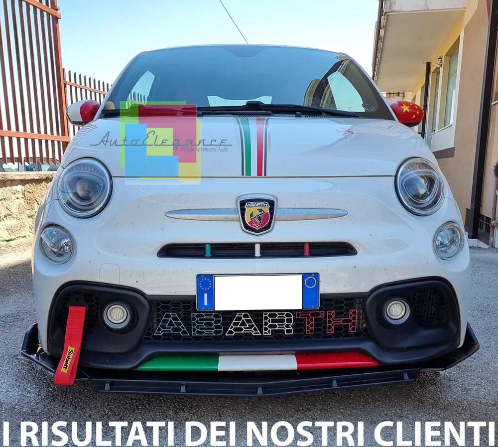 🔥SPLITTER ANTERIORE NERO LUCIDO ADATTO PER FIAT 500 ABARTH 🔥