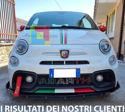 🔥SPLITTER ANTERIORE NERO LUCIDO ADATTO PER FIAT 500 ABARTH 🔥