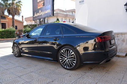 SOTTO MINIGONNE ADATTE PER AUDI A6 4G C7 LOOK NERO LUCIDO DESIGN SPORTIVO 1547