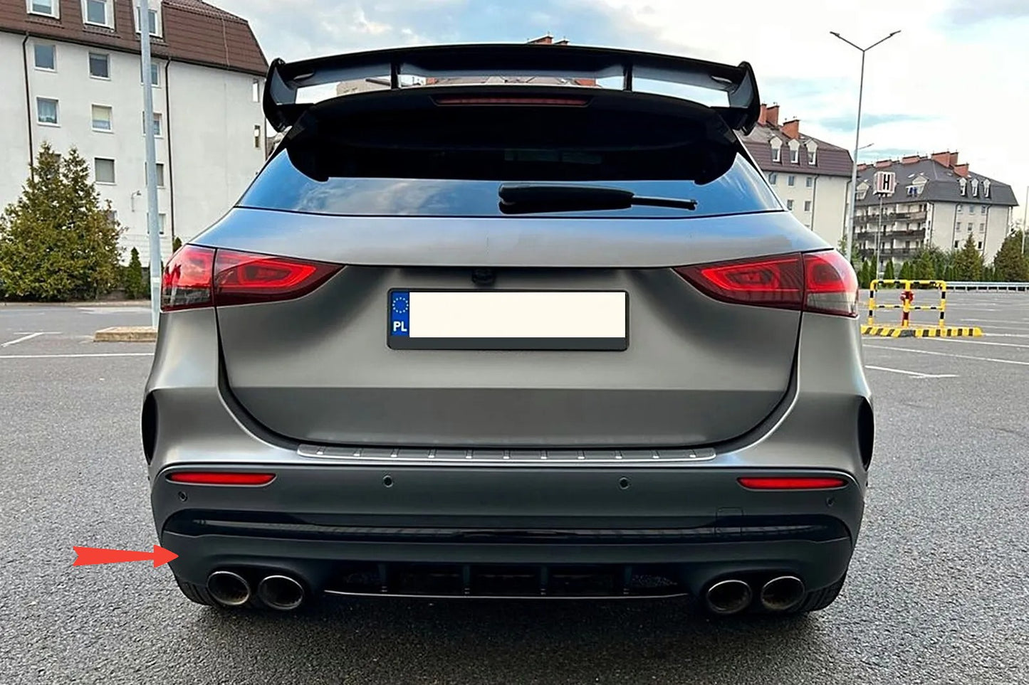 💎Punte del diffusore cromate per Mercedes GLA H247 Sport Line Aero Night Pack💎