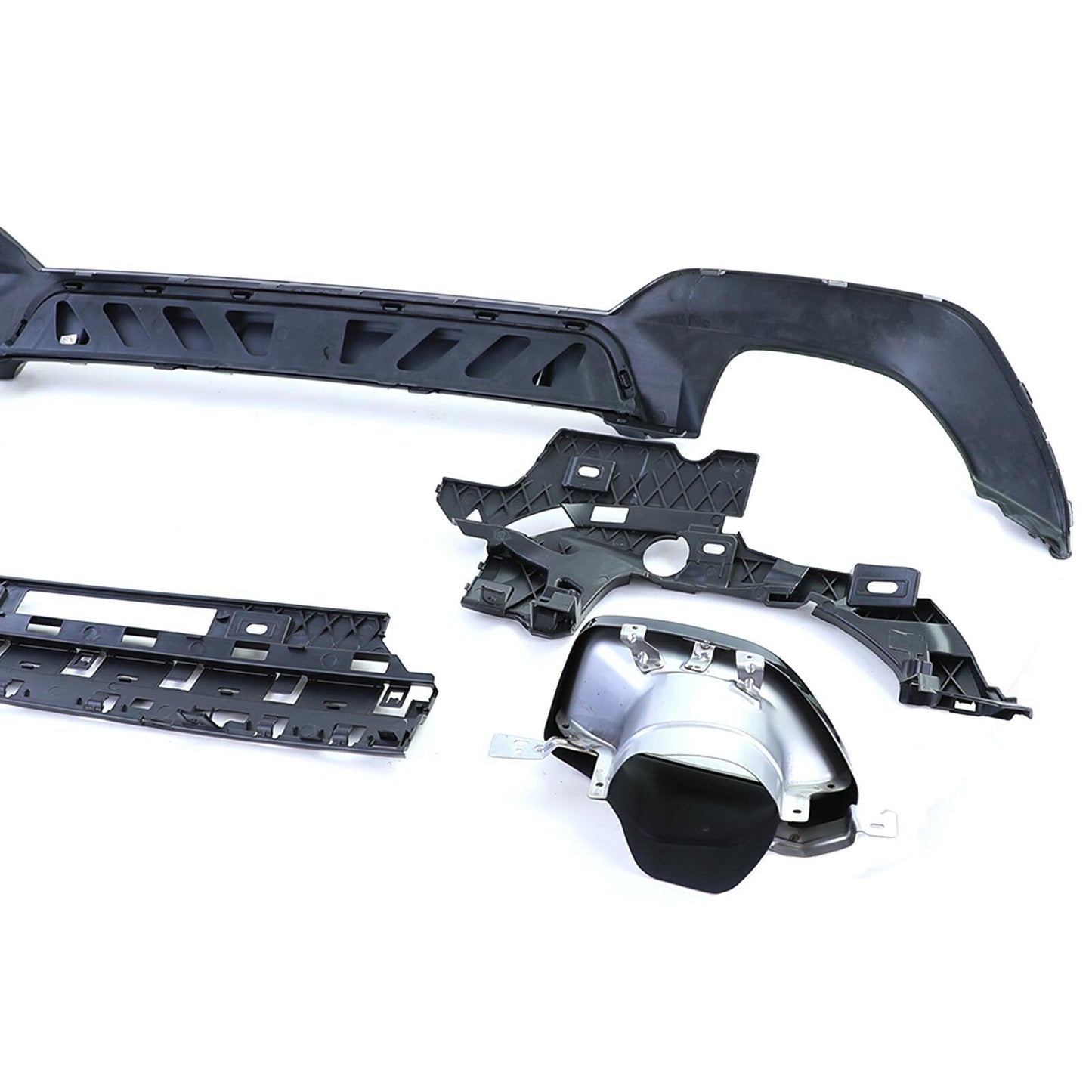 Diffusore Posteriore Sportivo Lucido + Terminali di Scarico 340 Look adatto per BMW Serie 3 G20 G21 320 330