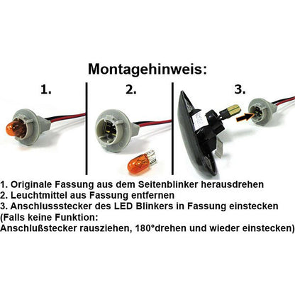 Indicatore di direzione laterale a LED fumè nero per Audi 80 B4 90 100 200 V8 A6