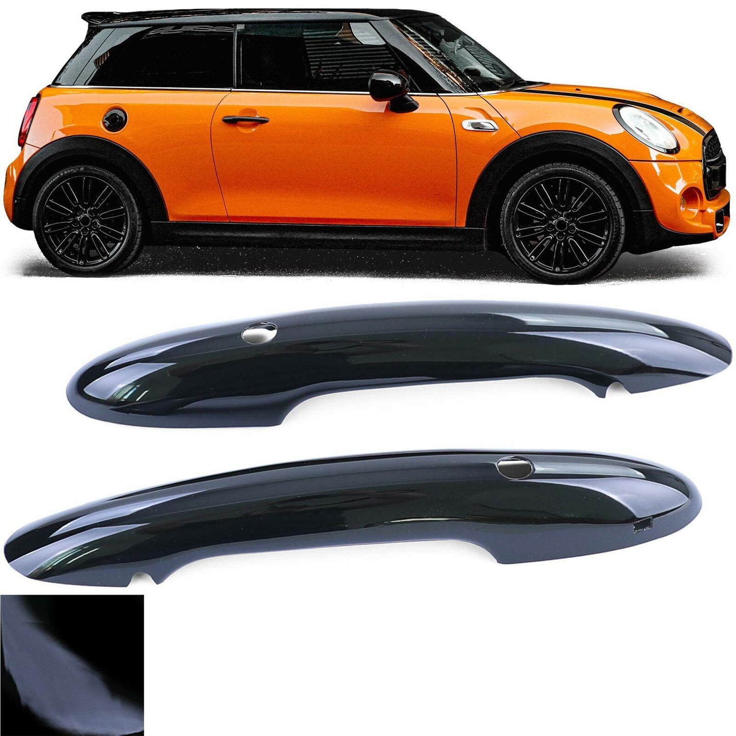 Coperchio maniglie porta nero lucido per mini F55 F56 F57 con accesso comfort- AUTOELEGANCERICAMBI