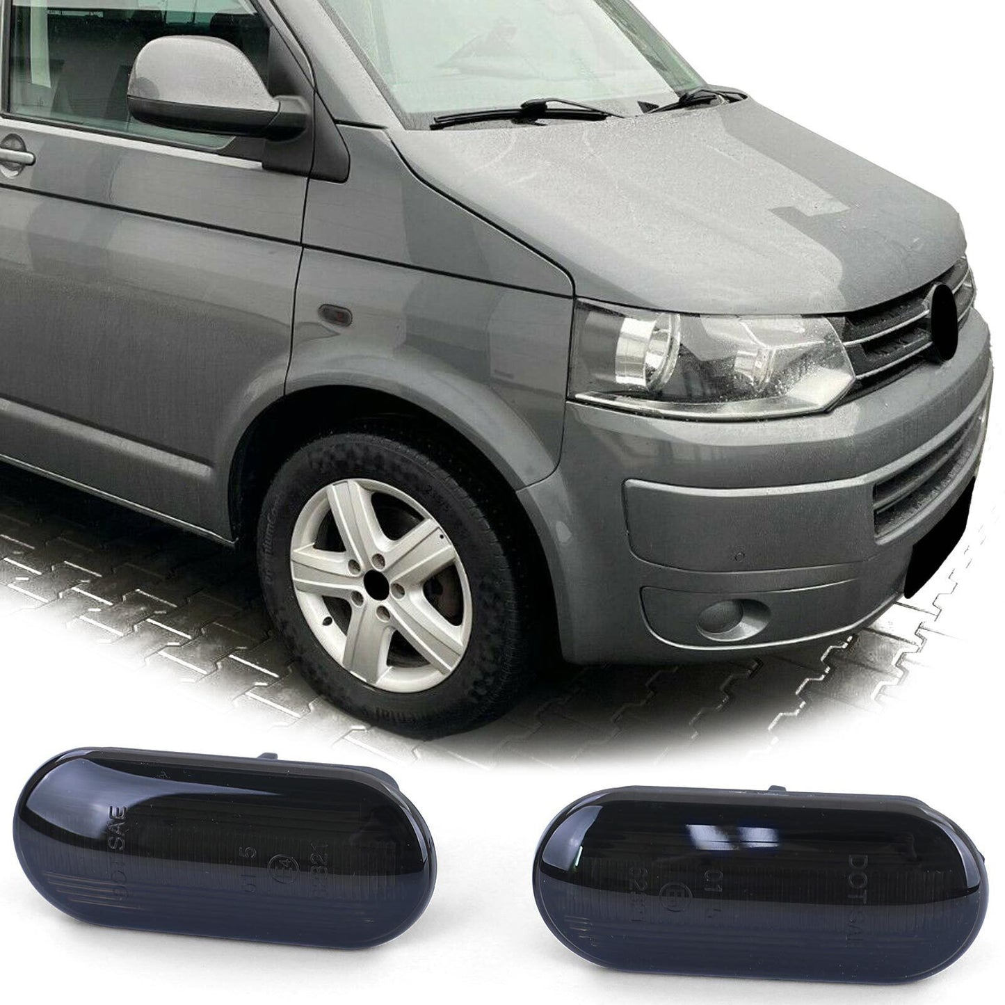 Barra luminosa a LED Indicatore di direzione laterale nero per VW T5 Transporter Caravelle Multivan AB03