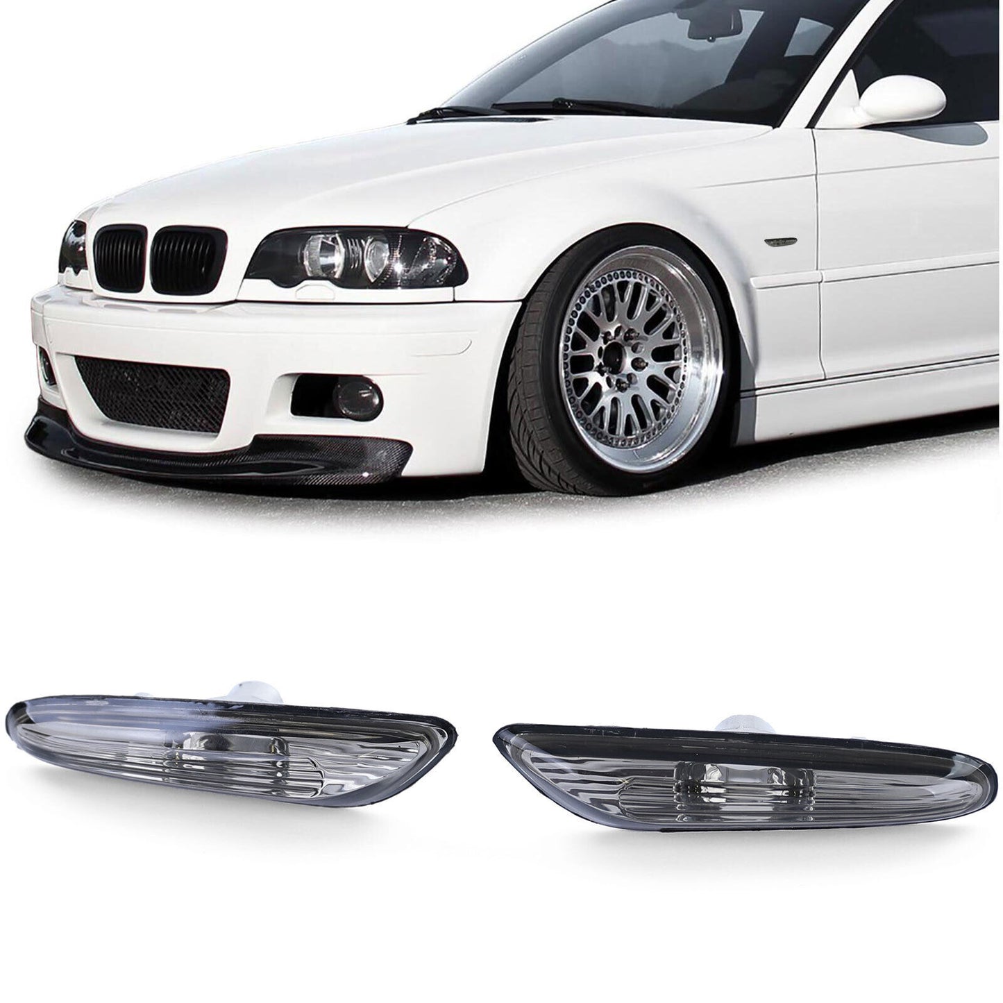 Indicatore di direzione nero fumè adatto per BMW Serie 3 E46 00-01 Serie 5 E60