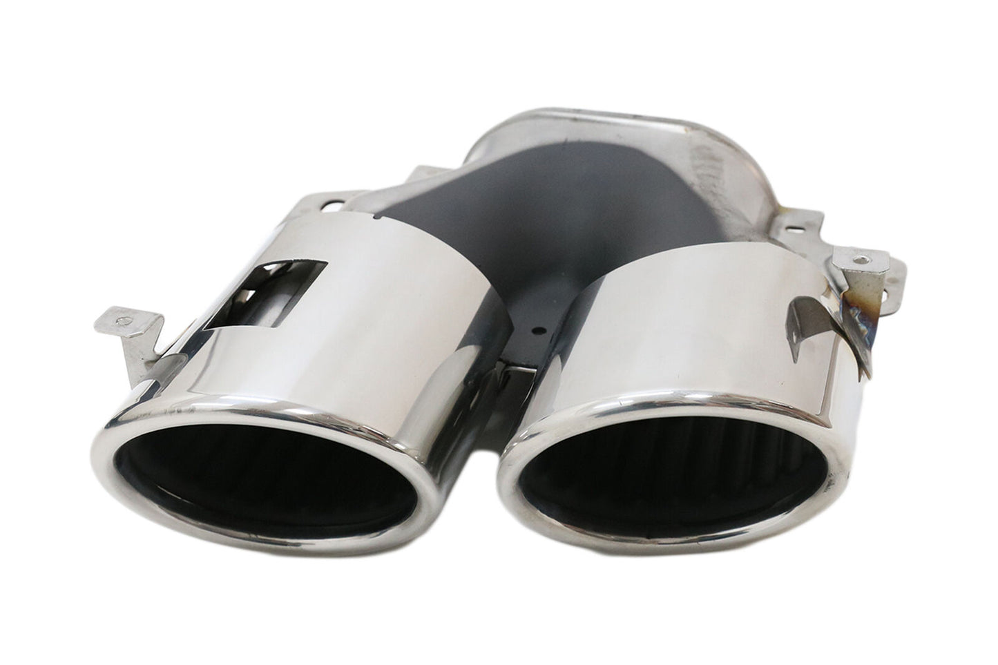 Chrome Diffuser Bumper Exhaust Tips For Mercedes GLB X247 SUV 20+ 45S Look