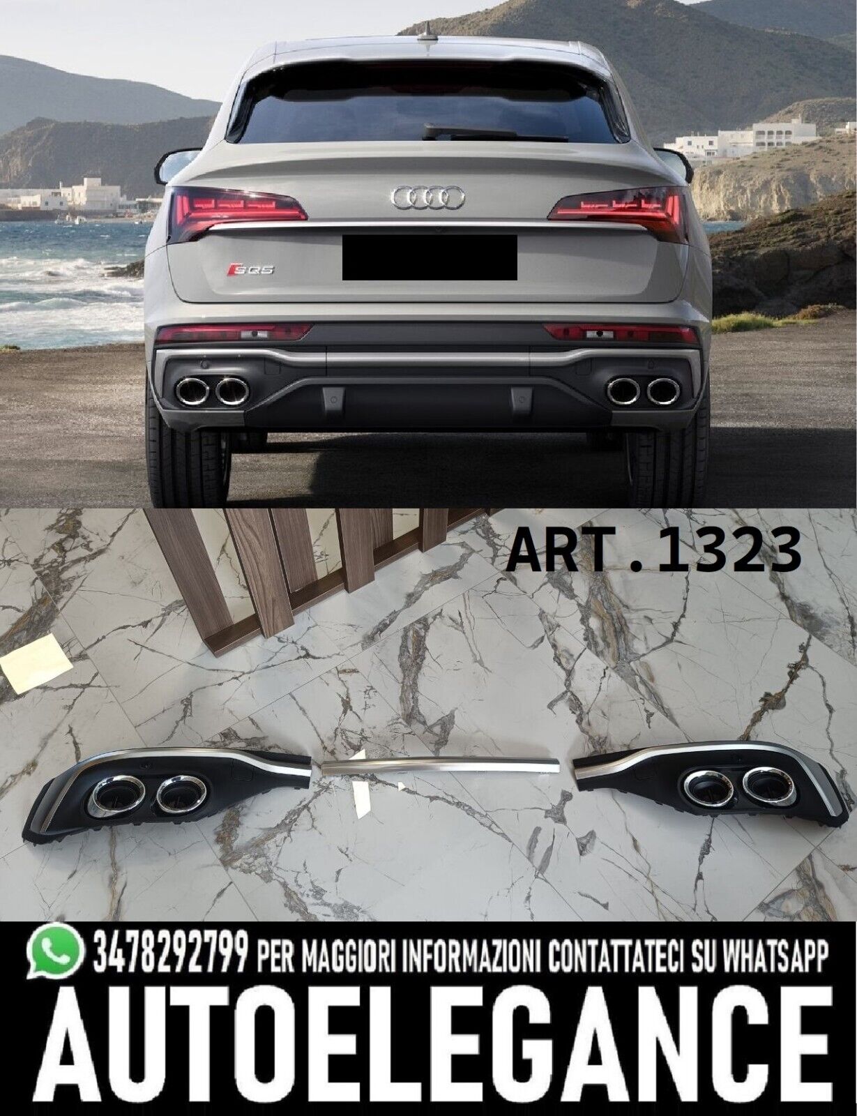 DIFFUSER SUITABLE FOR AUDI Q5 SPORTBACK 2021-2022 LOOK SQ5