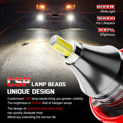 For Chevy Malibu 2006-2012 6000K Combo LED Headlights + Fog Light Bulbs Kit 6PC 