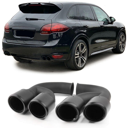 Terminale di scarico doppio in acciaio inox opaco per Porsche Cayenne 92A 10-14