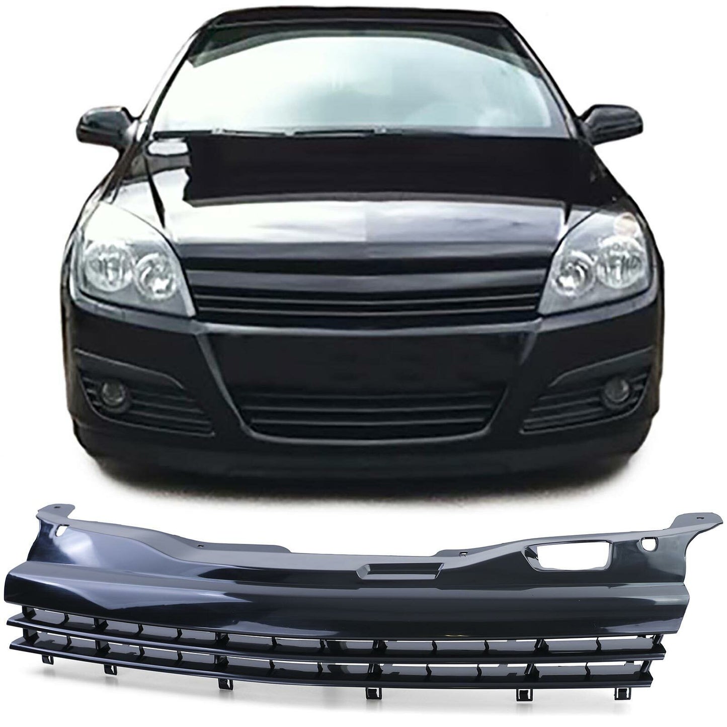 Griglia sportiva senza emblema nera adatta per Opel Astra H 04-06 Pre-Facelift