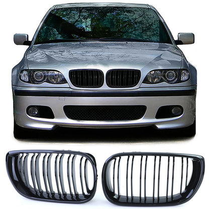 Griglia radiatore sportiva doppia barra performance adatta per BMW Serie 3 01-05