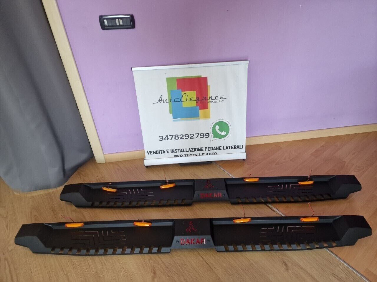 PEDANE ADATTE PER FORD RANGER T6 2011+ LOOK DAKAR OFF ROAD NERO OPACO CON LED