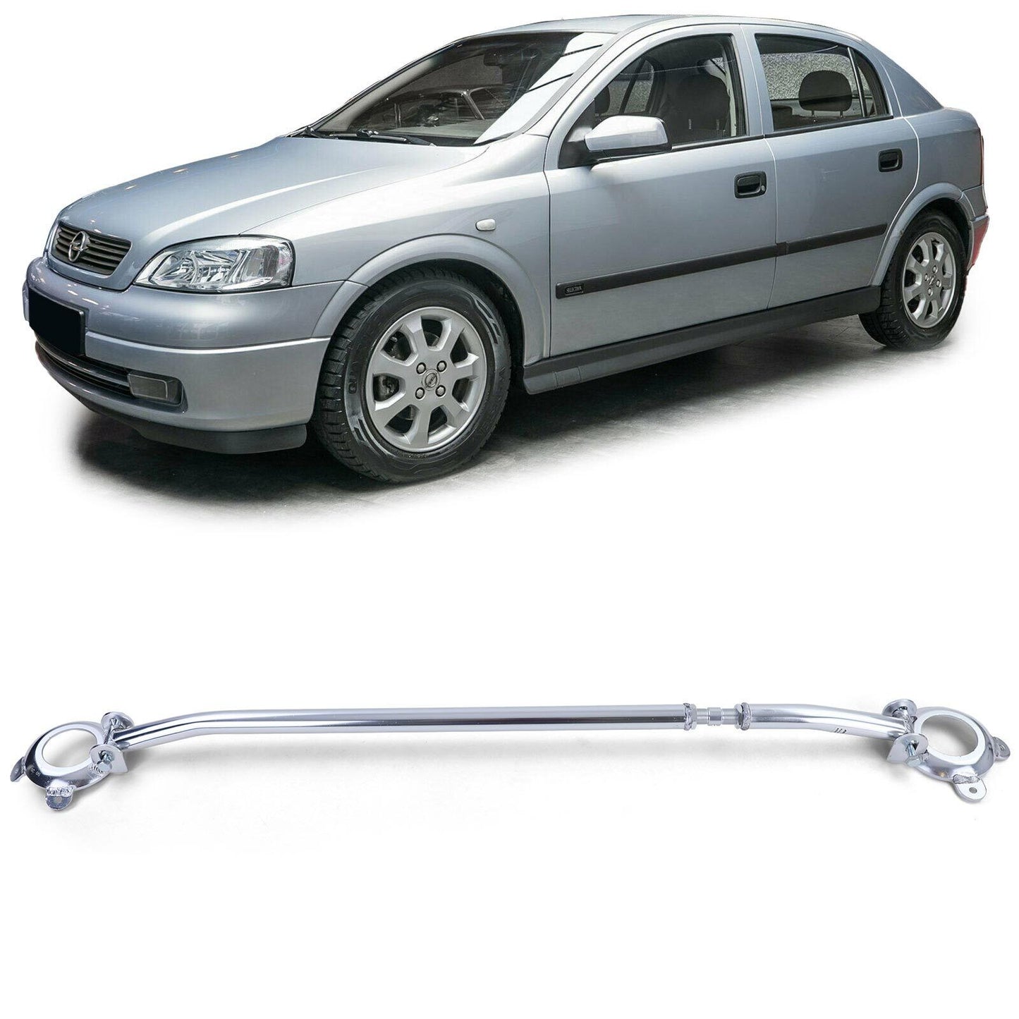 Front Strut Cathedral Aluminum 4 Pieces Polished for Opel Astra G 98-04- 