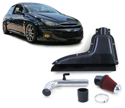 Filtro Aria Sport Aspirazione Airbox Carbon Look per Peugeot 206