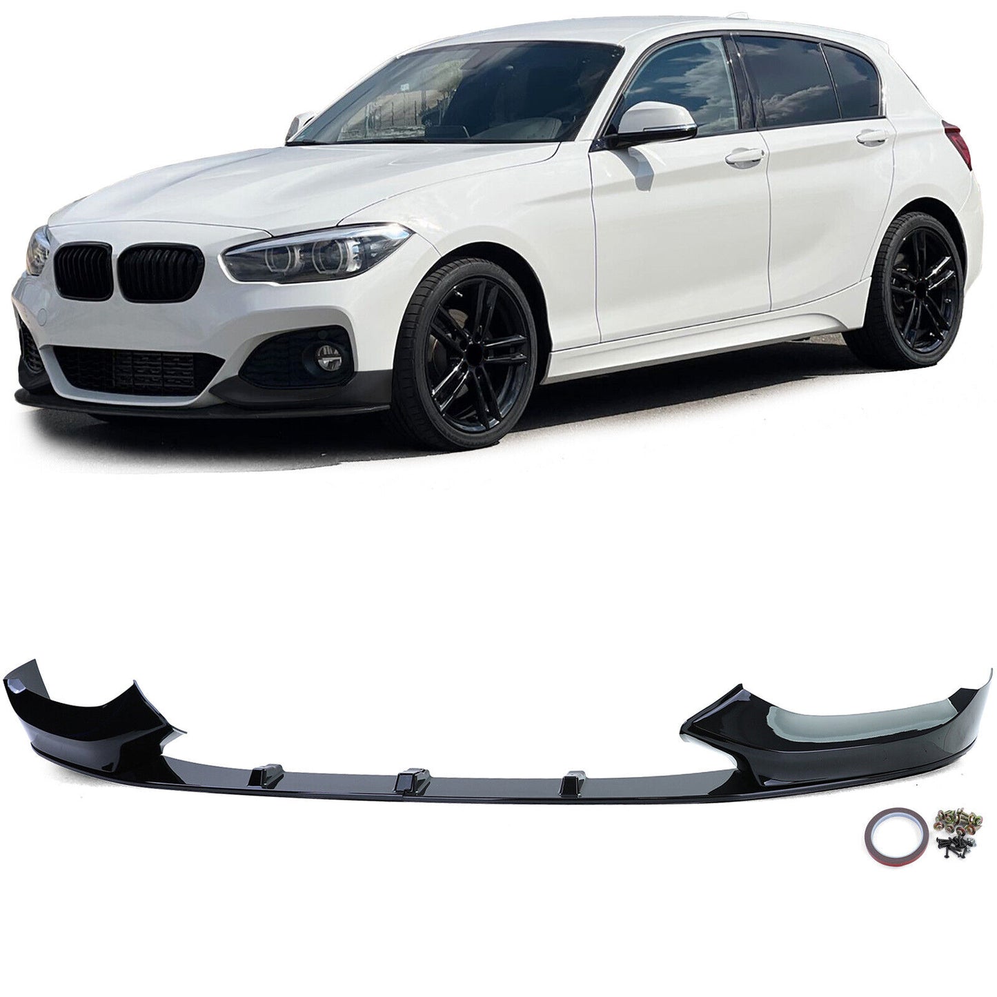 Front Spoiler Lip Performance Gloss Compatible For BMW 1 Series F20 F21 Facelift 15-19 