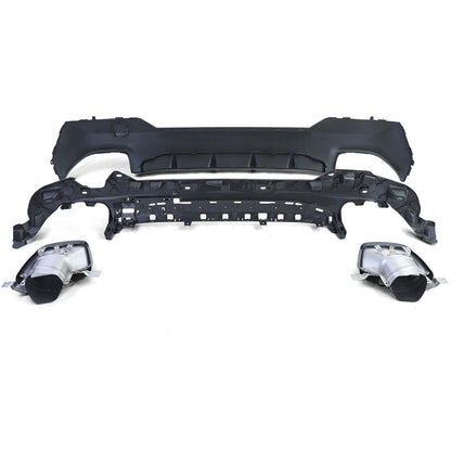 Rear Diffuser Sport Glossy + Exhaust Tips 440 Look Aftermarket Compatible with BMW 4 Series G22 G23 420 430 