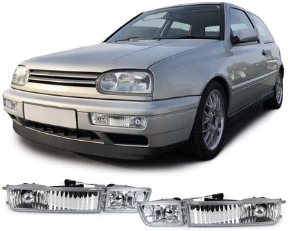 Set fendinebbia in vetro trasparente con frecce compatibile per VW Golf 3 91-98