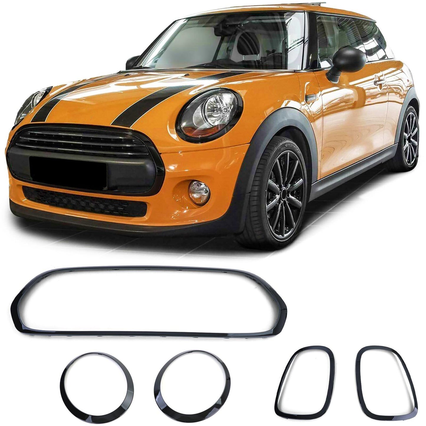 Cornice griglia fanali posteriori nera lucida compatibile per Mini F55 F56 F57 2014-2018