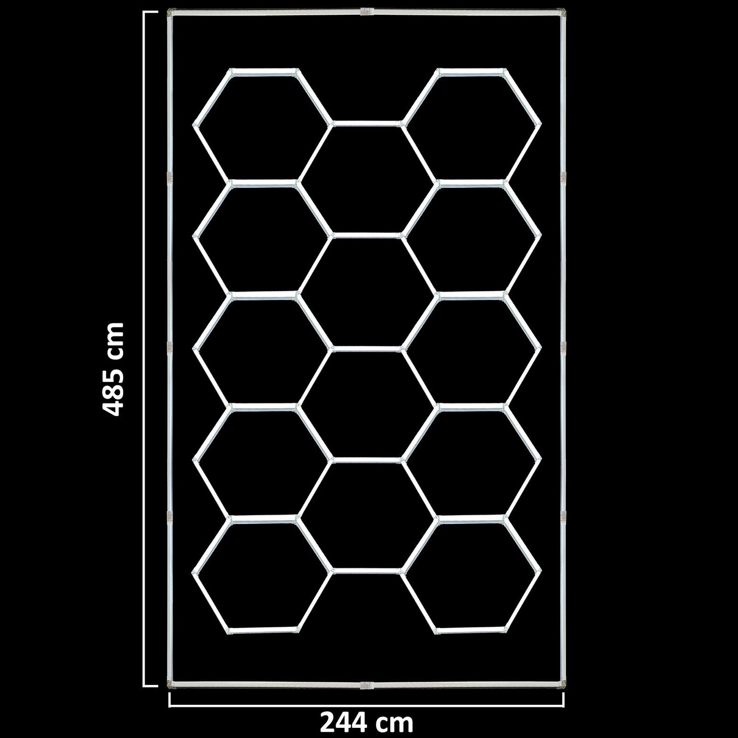 Illuminazione esagonale a LED per officina Showroom 14 pannelli 2,44 x 4,85 m