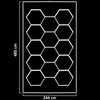Illuminazione esagonale a LED per officina Showroom 14 pannelli 2,44 x 4,85 m
