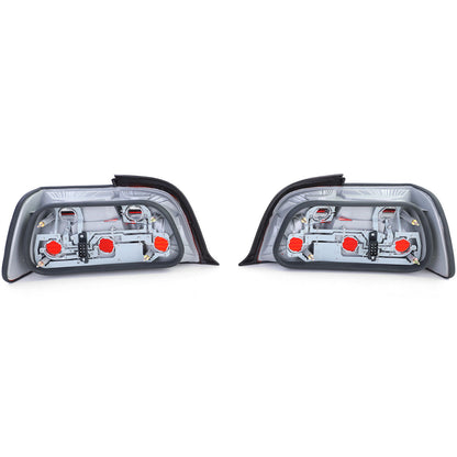 Coppia luci posteriori rosse nere adatte per BMW Serie 3 E36 Coupé Convertible 90-99