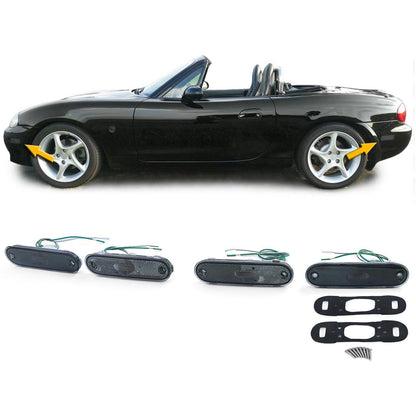 Luci di ingombro laterali catarifrangenti nero fumè per Mazda MX5 89-05-