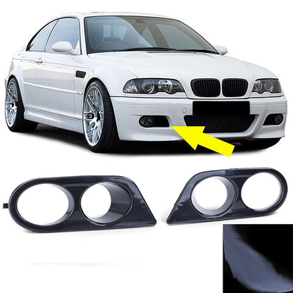 Aftermarket Gloss Black Fog Light Bumper Cover Compatible with BMW 3 Series E46 