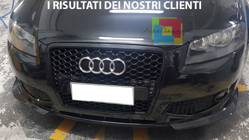 GRIGLIA ANTERIORE AUDI A3 8P 05-08 CALANDRA LOOK RS3 NERO MASCHERINA NIDO D'APE