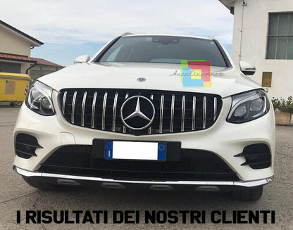 GRIGLIA ANTERIORE ADATTA PER MERCEDES GLC C253 X253 2015-2018 PROFILI SATINATI