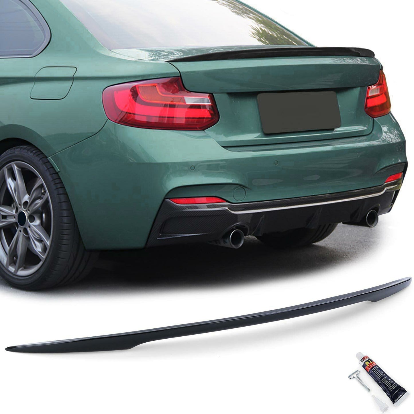 Spoiler posteriore sportivo performance labbro lucido adatto per BMW Serie 2