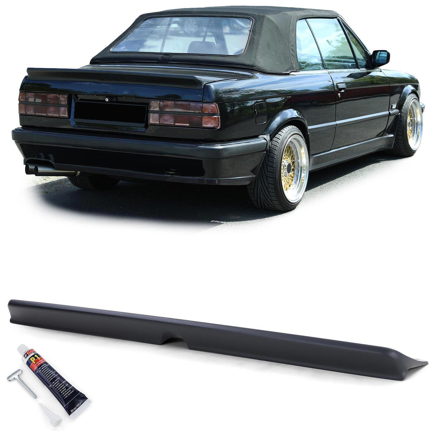 Labbro spoiler posteriore Sport 1 con ABE adatto per BMW E30 Limo Cabrio 82-93