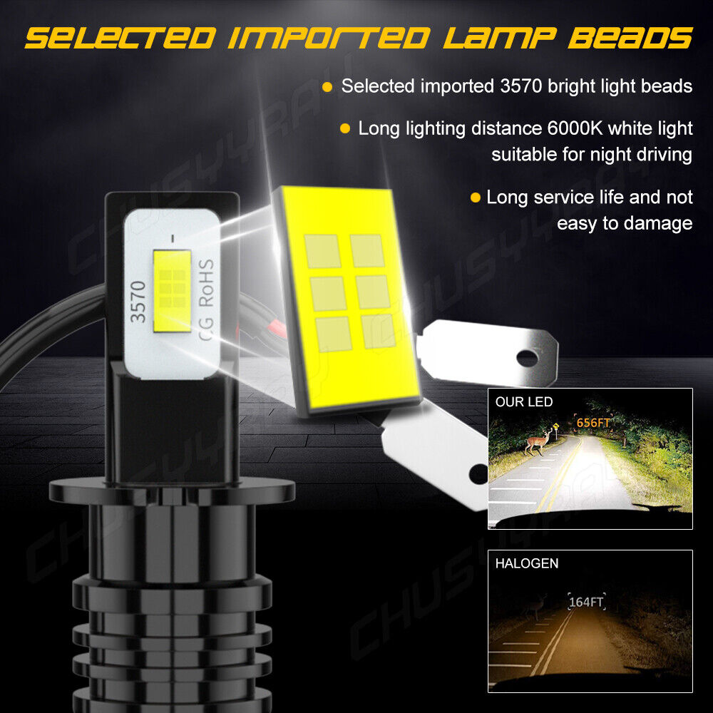 For Nissan Pathfinder2001-2004 6000KLED Headlight+Fog Light Bulbs Combo4pcs 