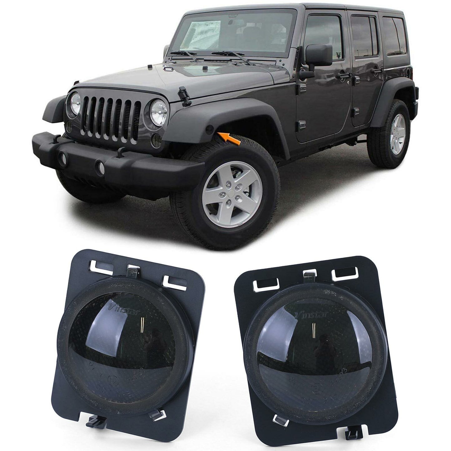 Coppia frecce laterali a LED Black Smoke per Jeep Wrangler JK 07-17 AUTOELEGANCERICAMBI